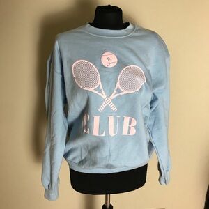 EllandEmm Blue Tennis Graphic Sweatshirt